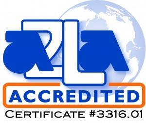 A2LA Accredited with Certificate